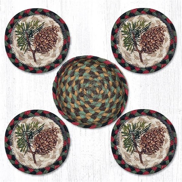 Capitol Importing Co 5 in. Pinecone Coaster Set 29-CB081P